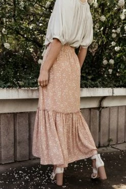 LAKE FLOWER FASHION Daniella Maxi Skirt In Orange- FINAL SALE