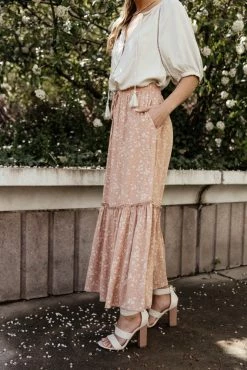 LAKE FLOWER FASHION Daniella Maxi Skirt In Orange- FINAL SALE