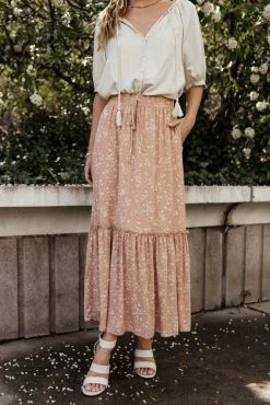 LAKE FLOWER FASHION Daniella Maxi Skirt In Orange- FINAL SALE