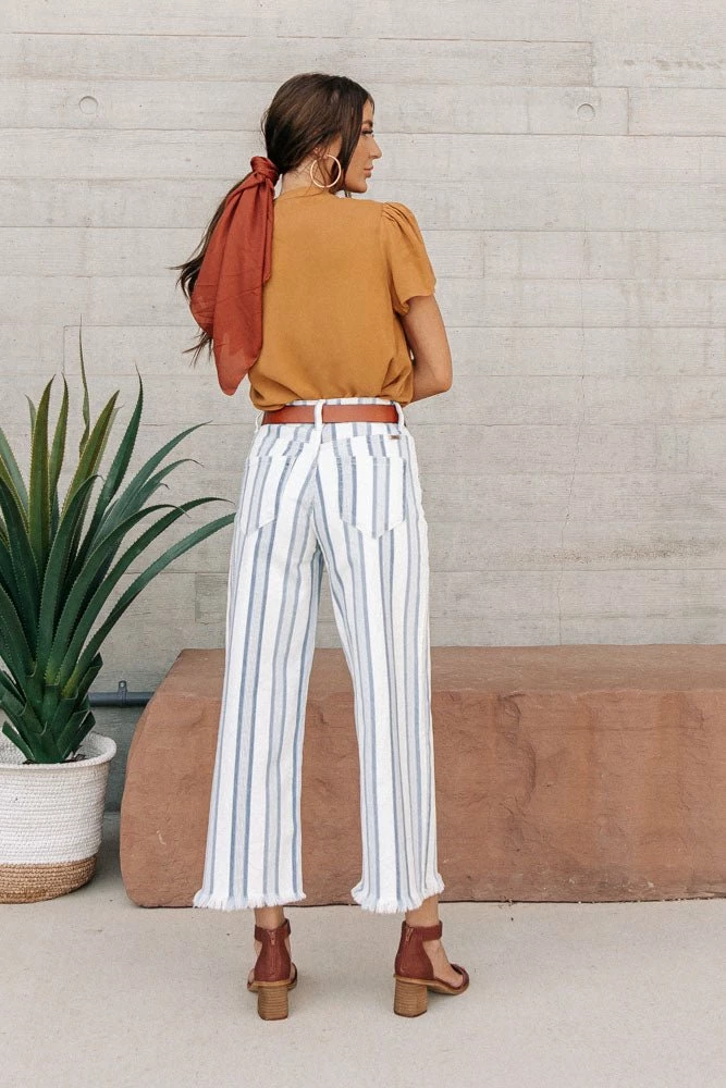 Best Pirce ๐ KanCan Striped Wide Leg Pants - FINAL SALE โ 6 KanCan Striped Wide Leg Pants - FINAL SALE