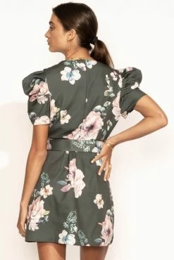 Promo π CLOTHING COMPANY π Dresses Elena Floral π Dress In Green - FINAL SALE π 10 CLOTHING COMPANY Dresses Elena Floral Dress In Green - FINAL SALE