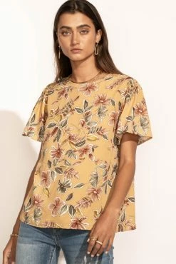 LAKE FLOWER FASHION Thalia Blouse In Yellow - FINAL SALE