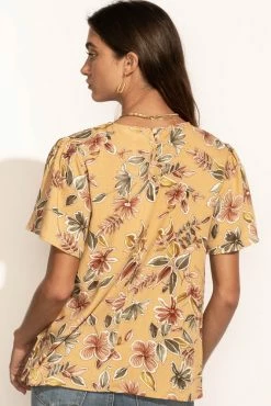 LAKE FLOWER FASHION Thalia Blouse In Yellow - FINAL SALE