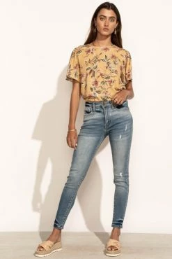 LAKE FLOWER FASHION Thalia Blouse In Yellow - FINAL SALE