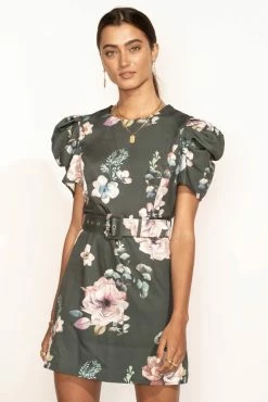 Promo π CLOTHING COMPANY π Dresses Elena Floral π Dress In Green - FINAL SALE π 9 CLOTHING COMPANY Dresses Elena Floral Dress In Green - FINAL SALE