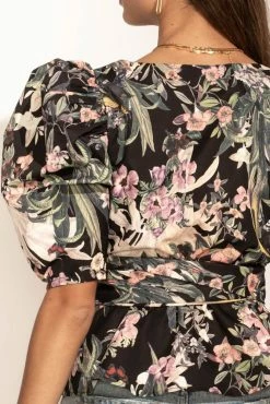 CLOTHING COMPANY Cassia Wrap Blouse In Black - FINAL SALE