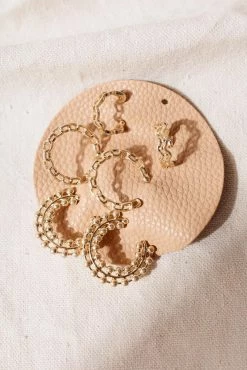 LA RADIANT VAL JEAN GLOBAL Yasmine Hoop Earring Set Jewelry