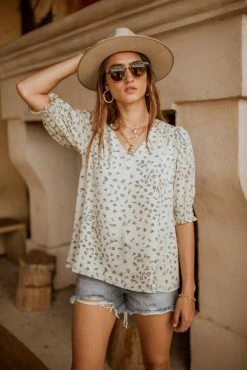 WELLMADE INC Martina Floral Blouse - FINAL SALE