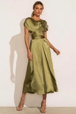 WORUI Rosalind Midi Dress In Moss