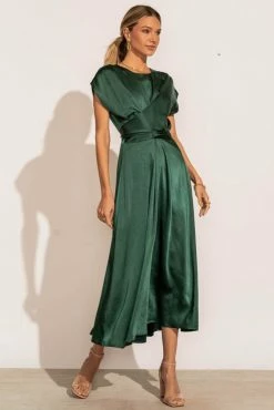 WORUI Rosalind Midi Dress In Emerald