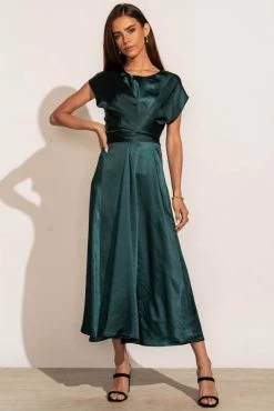WORUI Rosalind Midi Dress In Teal Dresses