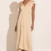 FUN 2 FUN Mandy Midi Dress In Champagne - FINAL SALE