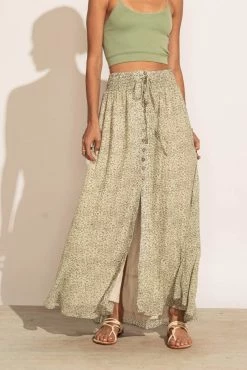 PROMESA Janie Maxi Skirt In Sage - FINAL SALE