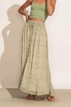 PROMESA Janie Maxi Skirt In Sage - FINAL SALE