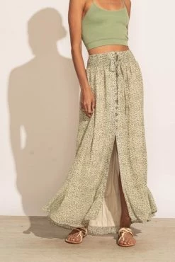 PROMESA Janie Maxi Skirt In Sage - FINAL SALE