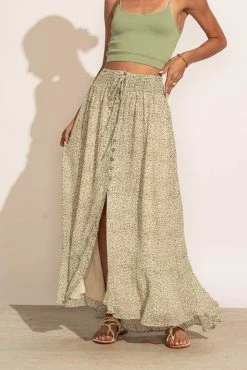 PROMESA Janie Maxi Skirt In Sage - FINAL SALE