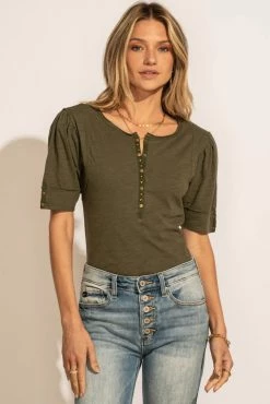 Buy 😀 WORUI Louella Top In Olive - FINAL SALE ⌛ 11 WORUI Louella Top In Olive - FINAL SALE