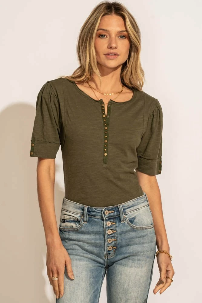 Buy 😀 WORUI Louella Top In Olive - FINAL SALE ⌛ 6 WORUI Louella Top In Olive - FINAL SALE
