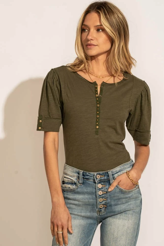 Buy 😀 WORUI Louella Top In Olive - FINAL SALE ⌛ 1 WORUI Louella Top In Olive - FINAL SALE