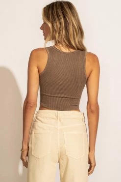Best Sale ✨ DYNAMIC FASHION Tops Sara Ribbed Tank In Tan ⌛ 10 DYNAMIC FASHION Tops Sara Ribbed Tank In Tan