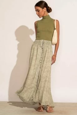 DYNAMIC FASHION Bella Ribbed Tank In Olive Tops