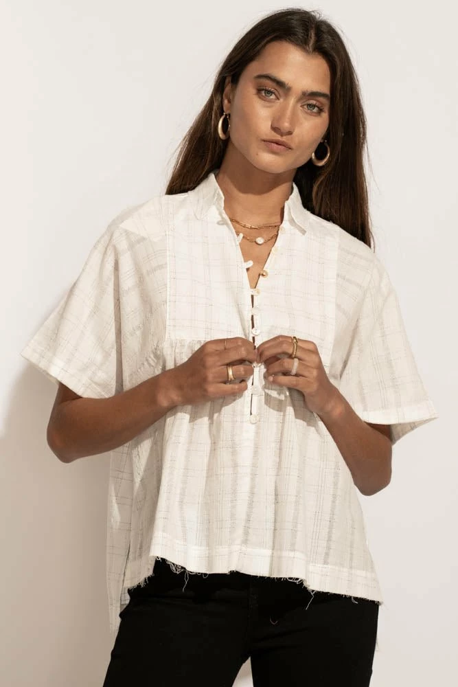 Best Pirce 👏 MILLIBON POLYMOND DK INC Erica Button Up Blouse - FINAL SALE ✔️ 3 MILLIBON POLYMOND DK INC Erica Button Up Blouse - FINAL SALE