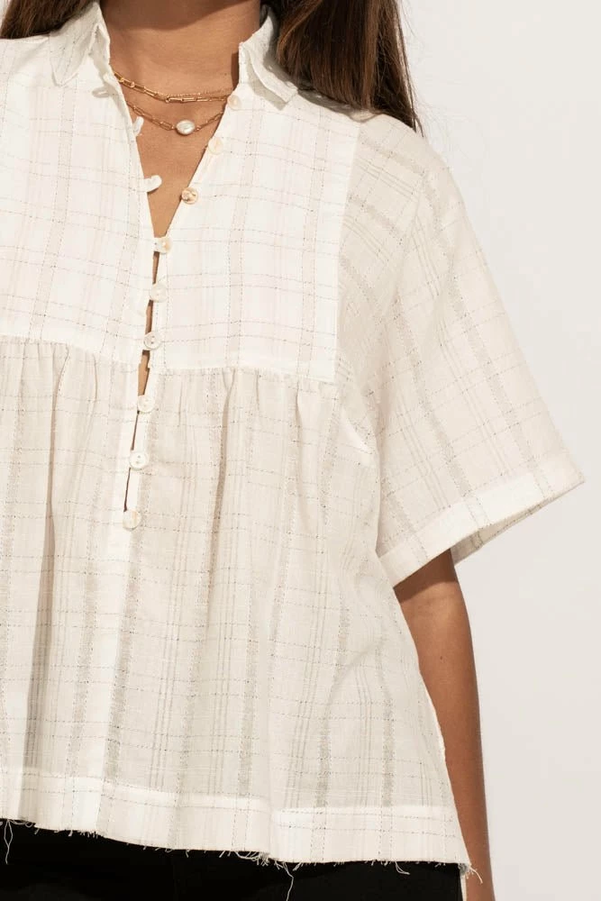 Best Pirce 👏 MILLIBON POLYMOND DK INC Erica Button Up Blouse - FINAL SALE ✔️ 6 MILLIBON POLYMOND DK INC Erica Button Up Blouse - FINAL SALE