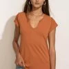 LA MIEL Zoe Tee In Orange Tops