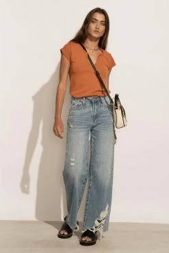 LA MIEL Zoe Tee In Orange Tops