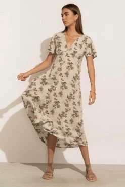 FINAL TOUCH COLLECTION Ollie Floral Dress In Grey - FINAL SALE