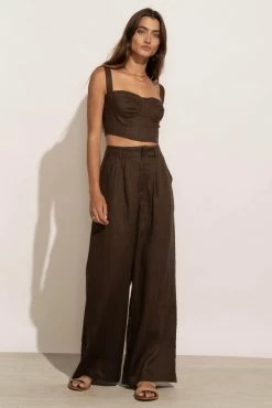 LISTICLE Adella Bustier Top In Brown - FINAL SALE
