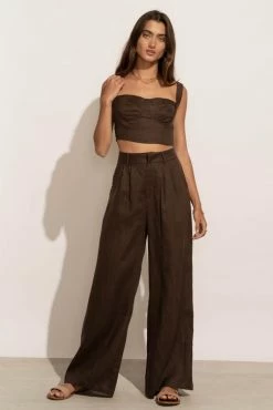 LISTICLE Adella Bustier Top In Brown - FINAL SALE