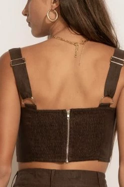 LISTICLE Adella Bustier Top In Brown - FINAL SALE