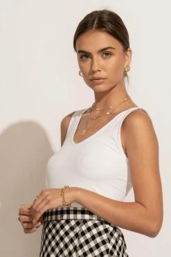 YELETE Tops Stevie Cropped Tank In White