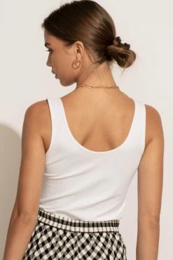 YELETE Tops Stevie Cropped Tank In White