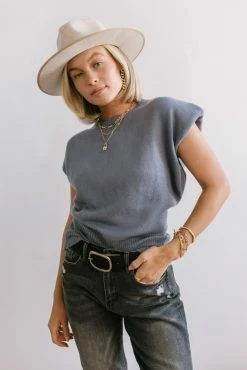 Discount ๐งจ SINA Geena Shoulder Pad Sweater In Olive ๐ 13 SINA Geena Shoulder Pad Sweater In Olive