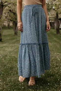 Buy π₯° LAKE FLOWER FASHION Daniella Maxi π Skirt In Blue - FINAL SALE βοΈ 10 LAKE FLOWER FASHION Daniella Maxi Skirt In Blue - FINAL SALE