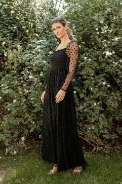 SEE AND BE SEEN Margo Polka Dot Dress In Black - FINAL SALE