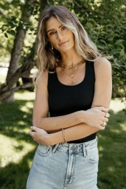 DYNAMIC FASHION Rylee Tank In Black Tops