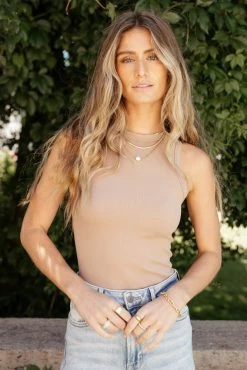 Brand new π DYNAMIC FASHION Florance Ribbed Bodysuit In Tan - FINAL SALE π 7 DYNAMIC FASHION Florance Ribbed Bodysuit In Tan - FINAL SALE