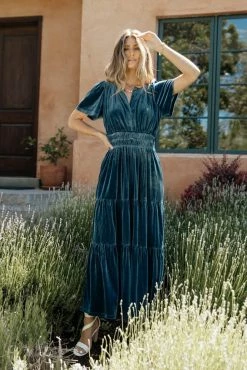 Deals π SEE AND BE SEEN Marlowe Velvet π Dress In Blue π 11 SEE AND BE SEEN Marlowe Velvet Dress In Blue