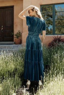Deals π SEE AND BE SEEN Marlowe Velvet π Dress In Blue π 12 SEE AND BE SEEN Marlowe Velvet Dress In Blue