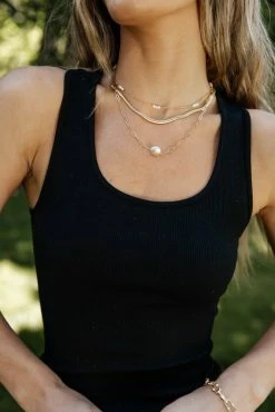 DYNAMIC FASHION Rylee Tank In Black Tops