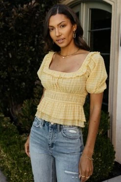 LUSH CLOTHING Tops Nori Blouse In Yellow - FINAL SALE