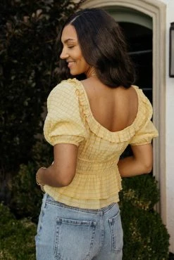 LUSH CLOTHING Tops Nori Blouse In Yellow - FINAL SALE