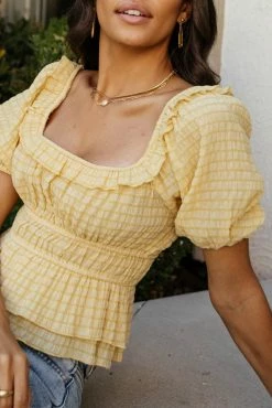 LUSH CLOTHING Tops Nori Blouse In Yellow - FINAL SALE