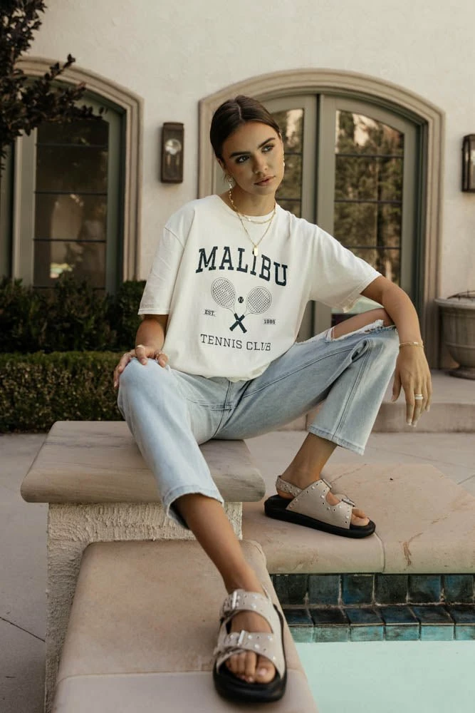 Outlet 🛒 SWEET CLAIRE Malibu Tennis Club Tee - FINAL SALE 🛒 4 SWEET CLAIRE Malibu Tennis Club Tee - FINAL SALE