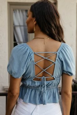 Promo π LUSH CLOTHING Miranda Top In Blue - FINAL SALE π€© 8 LUSH CLOTHING Miranda Top In Blue - FINAL SALE