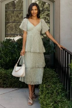 WELLMADE INC Dresses Hallie Midi Dress In Sage