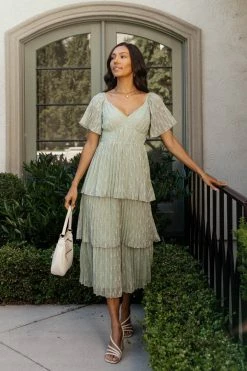 Top 10 π WELLMADE INC π Dresses Hallie Midi π Dress In Sage π 14 WELLMADE INC Dresses Hallie Midi Dress In Sage